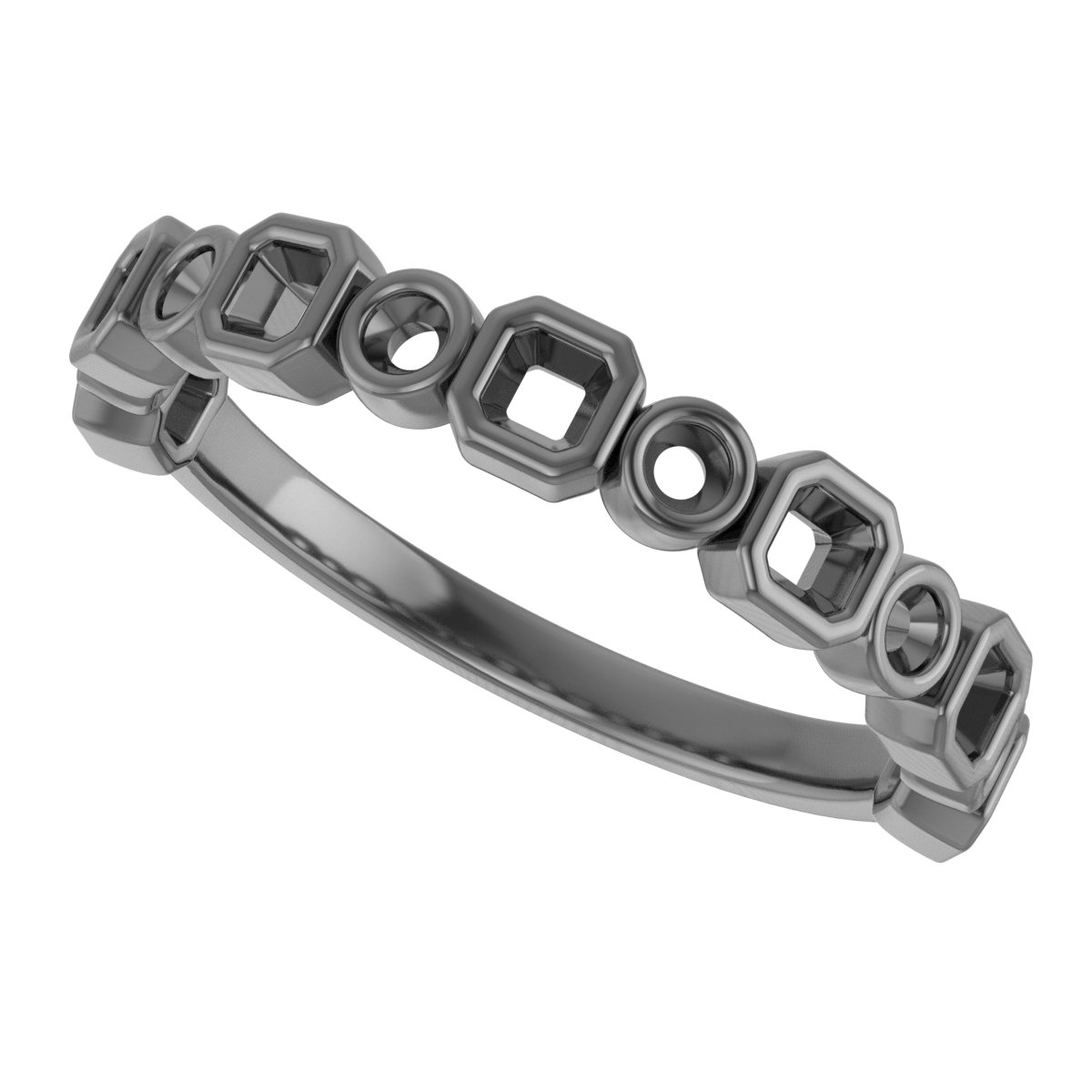 5x3 mm Emerald Anniversary Band Mounting view 5