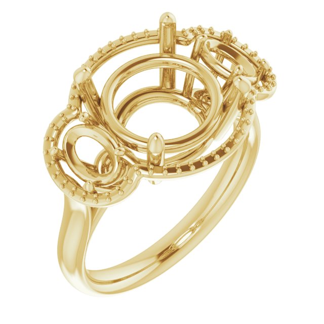 Three-Stone Halo-Style Engagement Ring