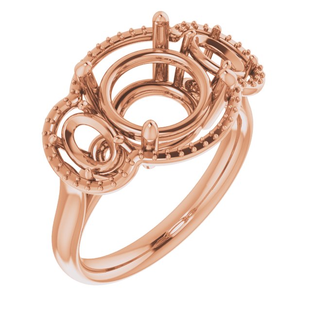 Three-Stone Halo-Style Engagement Ring