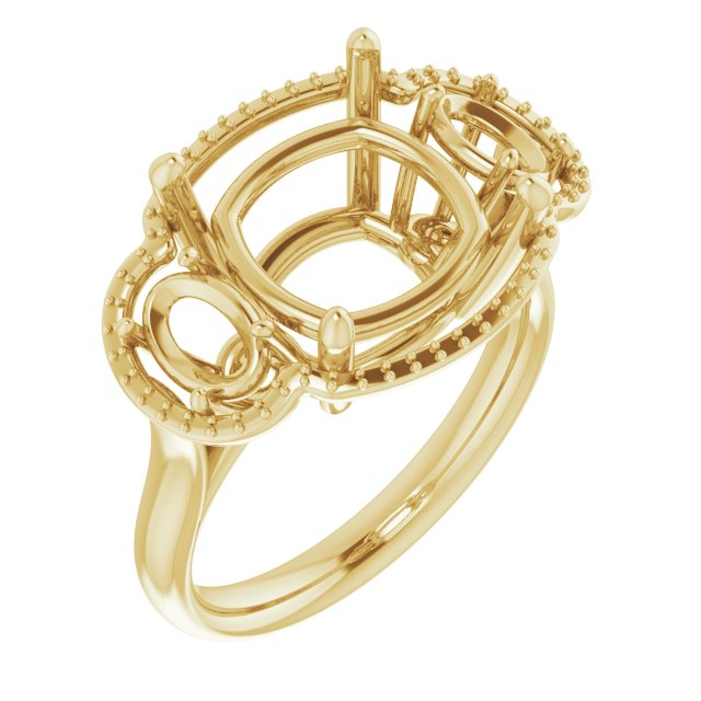 Three-Stone Halo-Style Engagement Ring