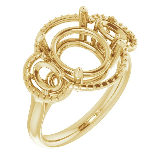 Three-Stone Halo-Style Engagement Ring