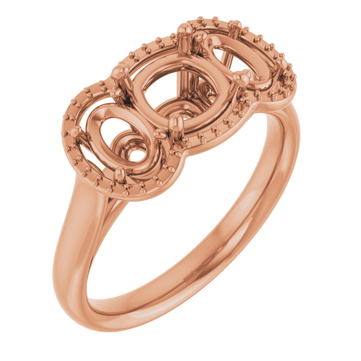 Three-Stone Halo-Style Engagement Ring