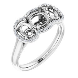 Three-Stone Halo-Style Ring