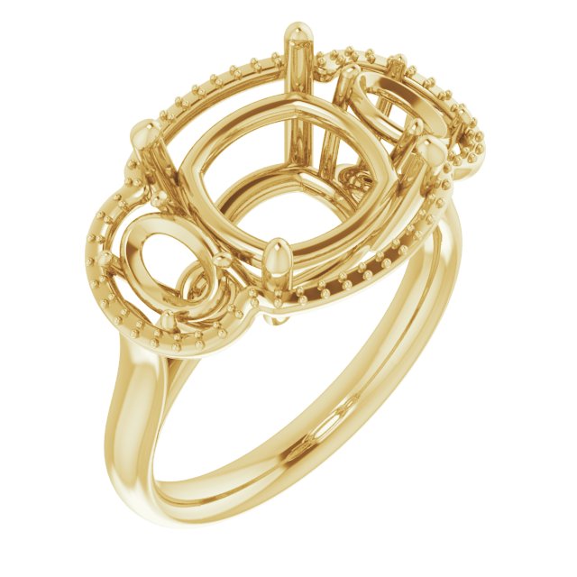 Three-Stone Halo-Style Engagement Ring