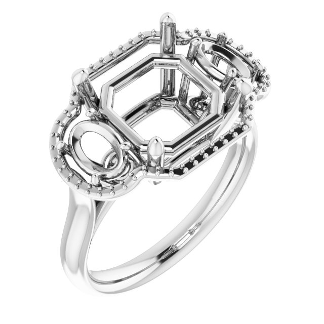 Three-Stone Halo-Style Engagement Ring
