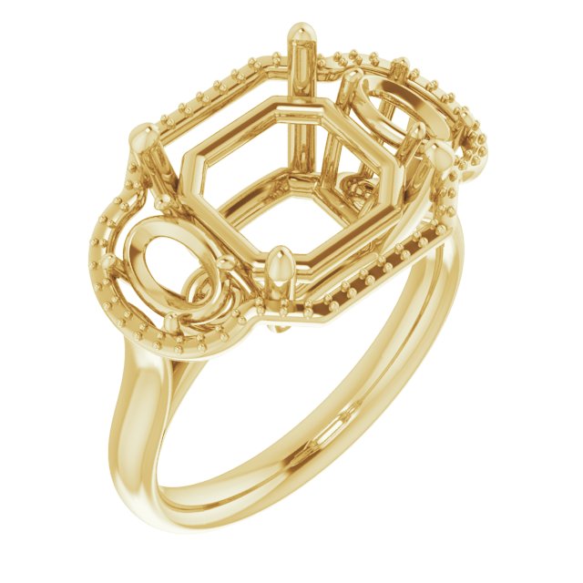 Three-Stone Halo-Style Engagement Ring