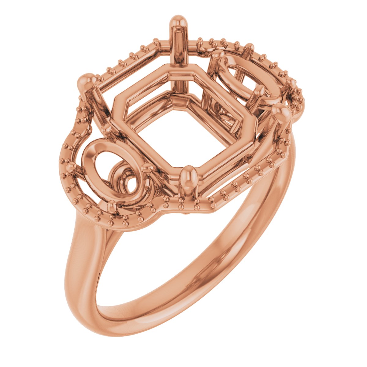 Three-Stone Halo-Style Engagement Ring