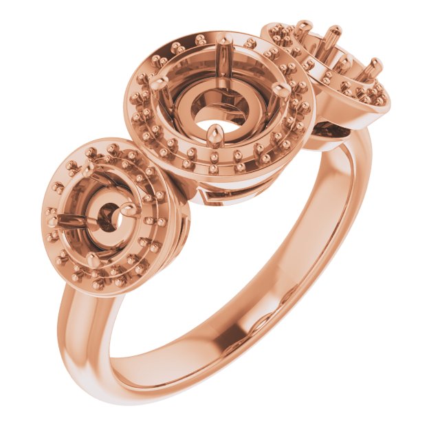 Three-Stone Halo-Style Engagement Ring