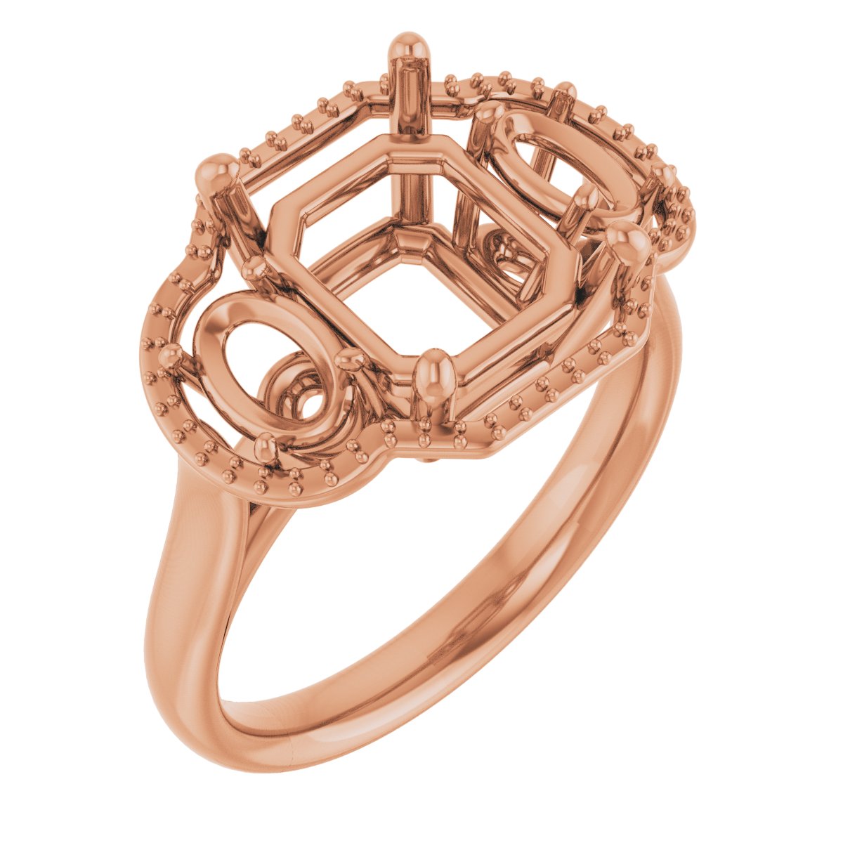 Three-Stone Halo-Style Engagement Ring