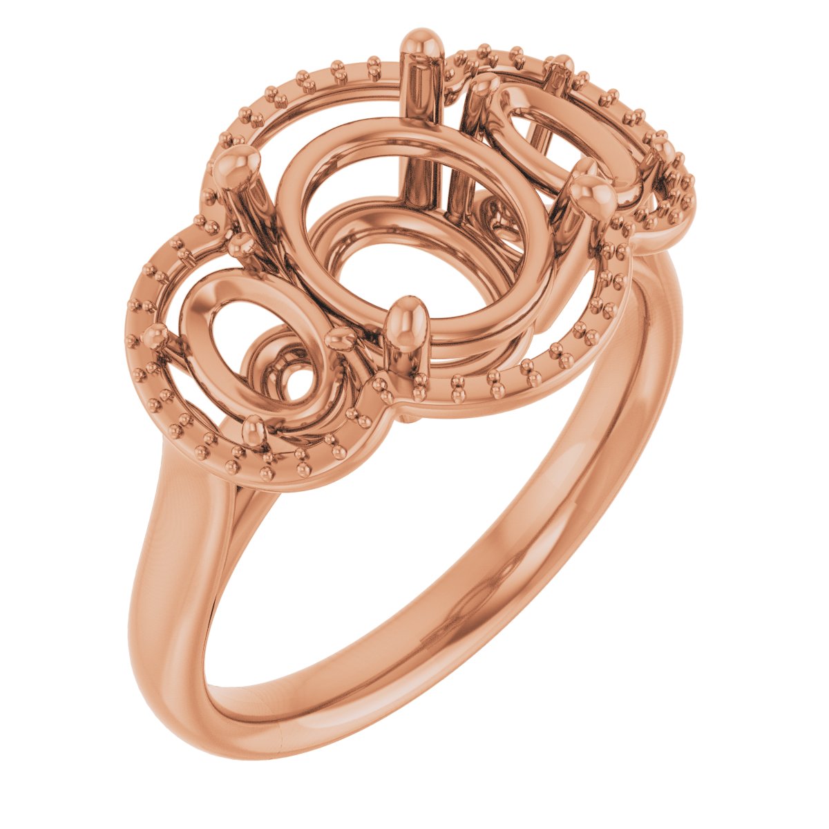 Three-Stone Halo-Style Engagement Ring