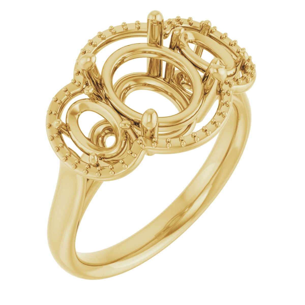 Three-Stone Halo-Style Engagement Ring