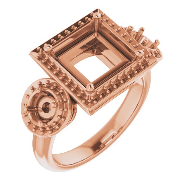 Three-Stone Halo-Style Engagement Ring