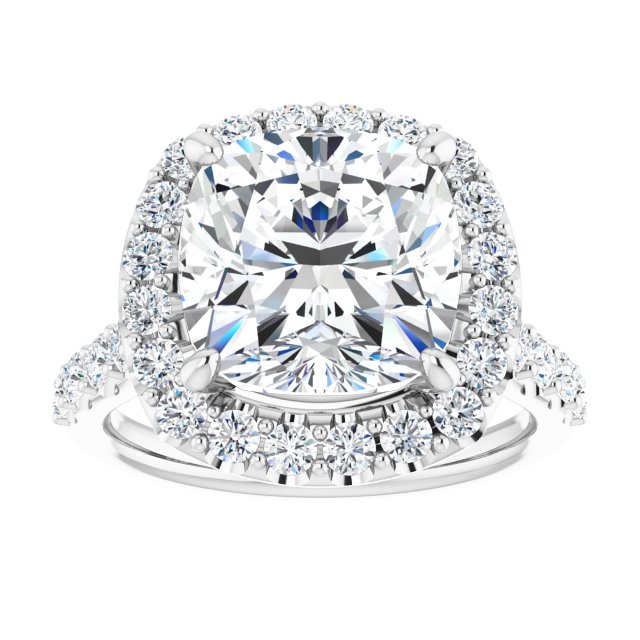 Platinum Halo Engagement Ring - Image 3