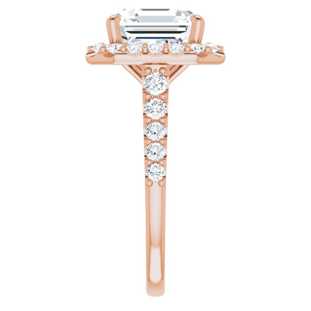 18 K Rose Gold Halo Engagement Ring - Image 4
