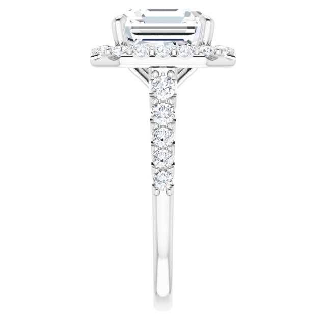 Platinum Halo Engagement Ring - Image 4