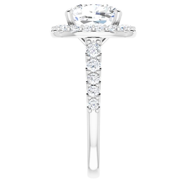 Platinum Halo Engagement Ring - Image 4
