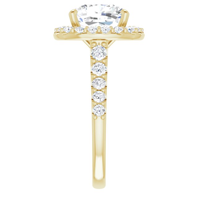 18 K Yellow Gold Halo Engagement Ring - Image 4