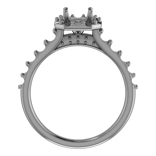 6.5 mm Square Engagement Ring Mounting view 2