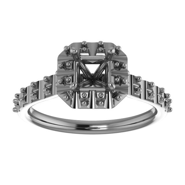 6.5 mm Square Engagement Ring Mounting view 3