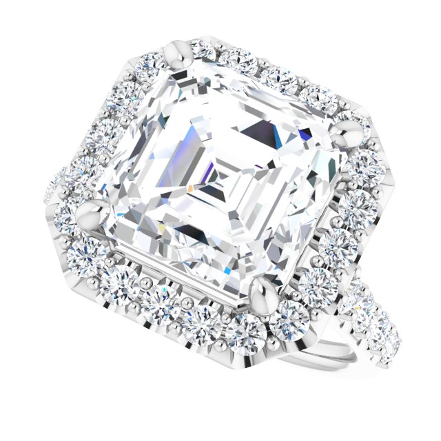 Platinum Halo Engagement Ring - Image 5