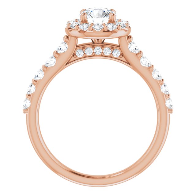 18 K Rose Gold Halo Engagement Ring - Image 2