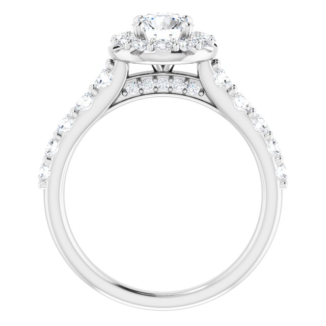 Platinum Halo Engagement Ring - Image 2