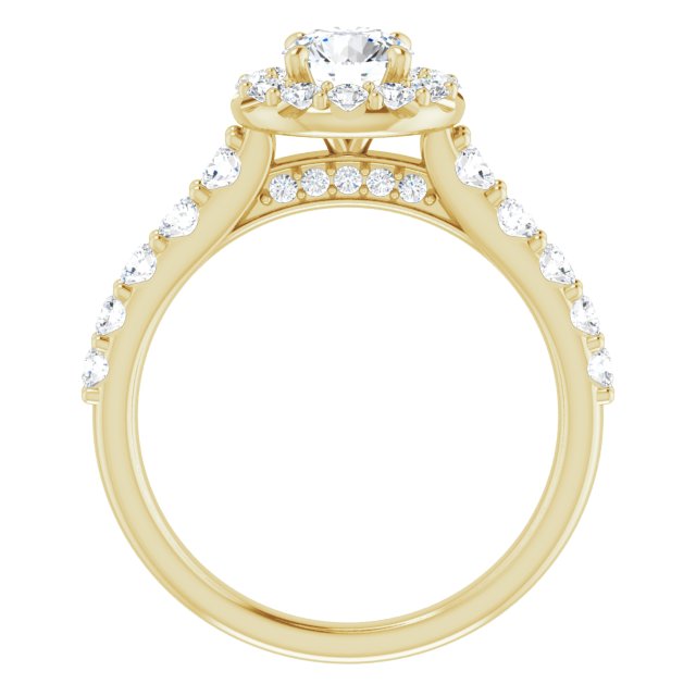 18 K Yellow Gold Halo Engagement Ring - Image 2