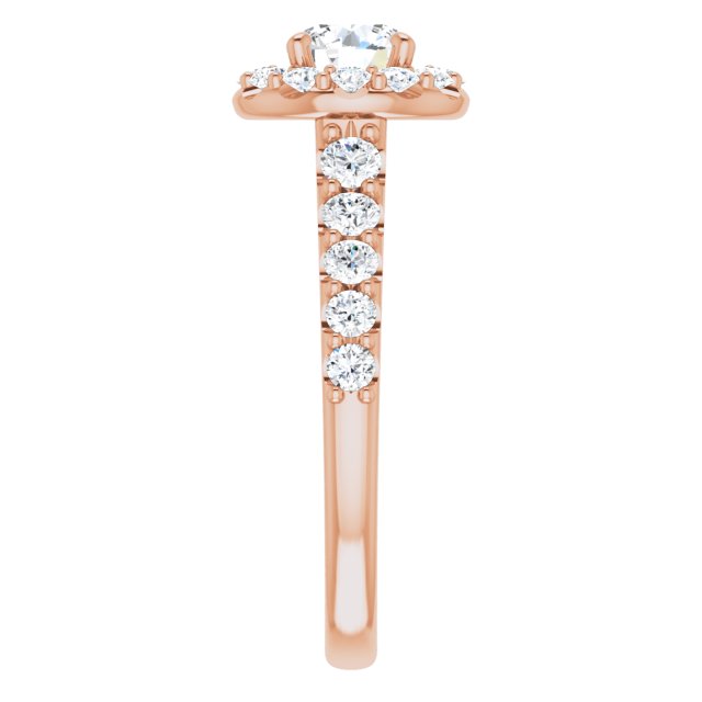 18 K Rose Gold Halo Engagement Ring - Image 4