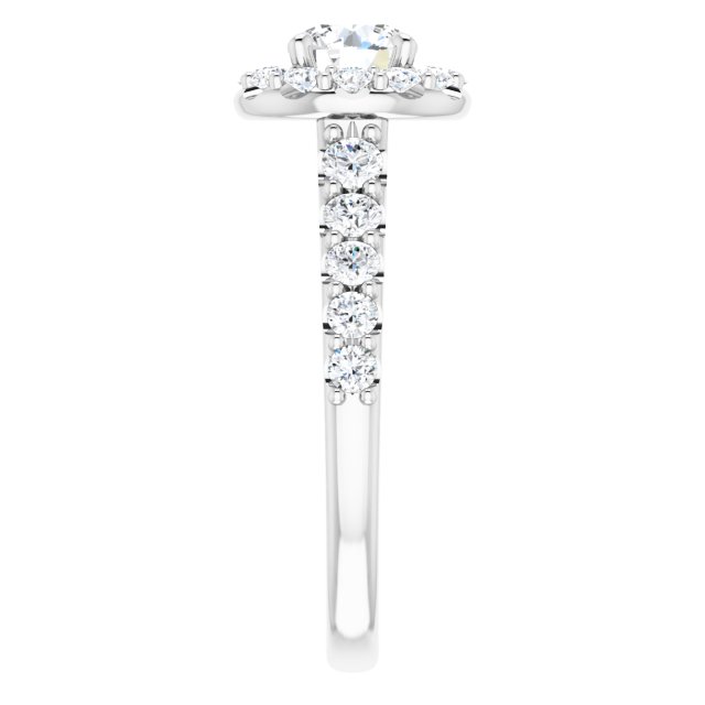 Platinum Halo Engagement Ring - Image 4