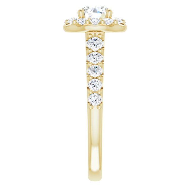 18 K Yellow Gold Halo Engagement Ring - Image 4