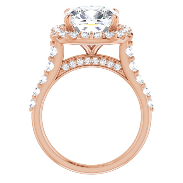 18 K Rose Gold Halo Engagement Ring - Image 2