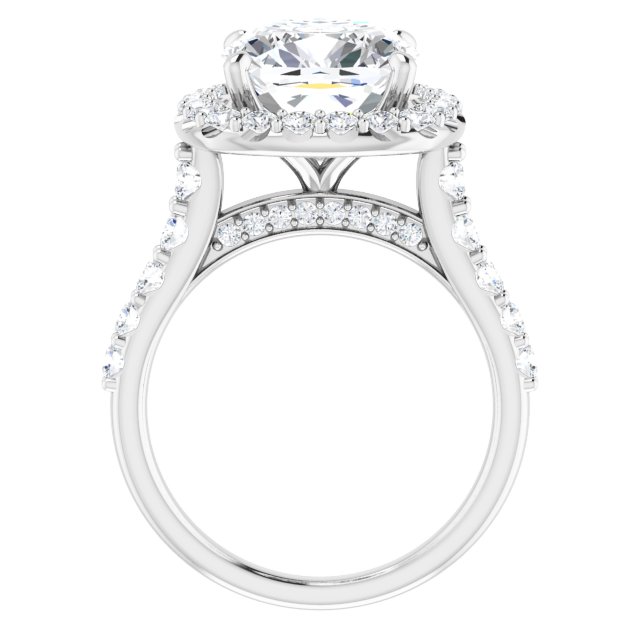 Platinum Halo Engagement Ring - Image 2