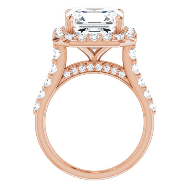18 K Rose Gold Halo Engagement Ring - Image 2
