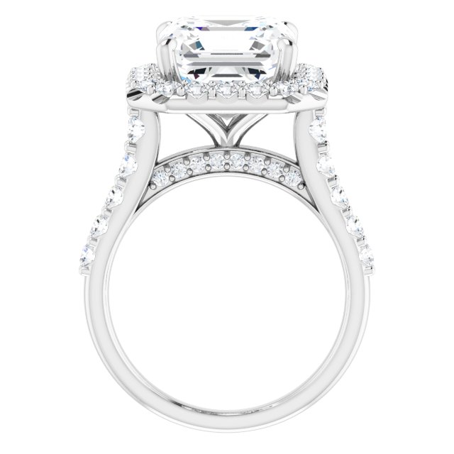 Platinum Halo Engagement Ring - Image 2