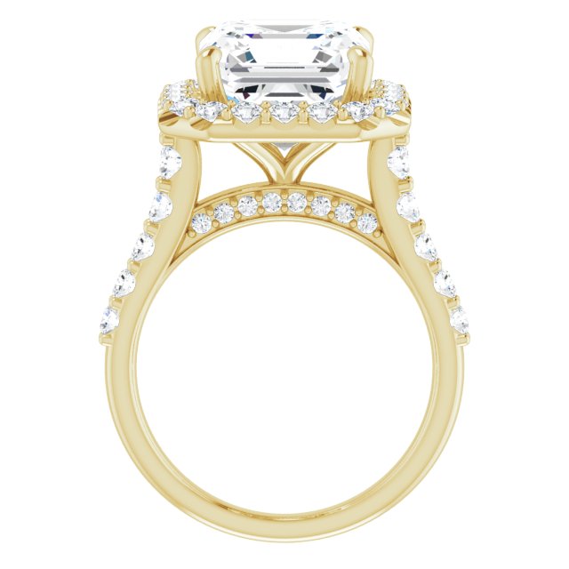 18 K Yellow Gold Halo Engagement Ring - Image 2