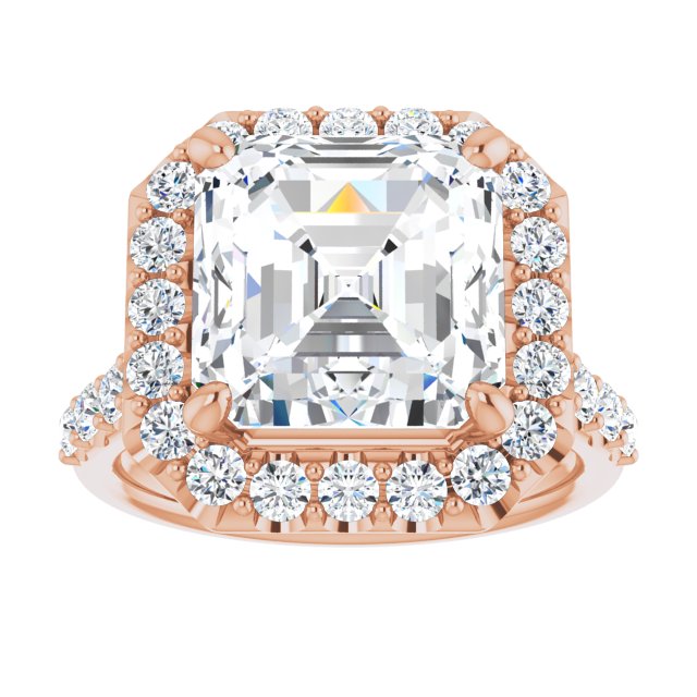18 K Rose Gold Halo Engagement Ring - Image 3