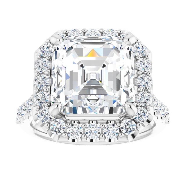 Platinum Halo Engagement Ring - Image 3