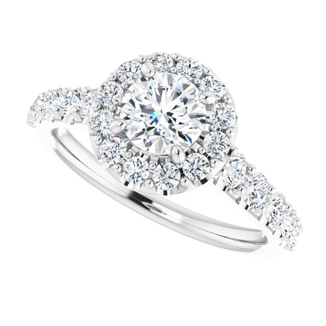 Platinum Halo Engagement Ring - Image 5