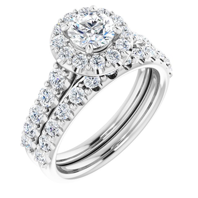 Platinum Halo Engagement Ring