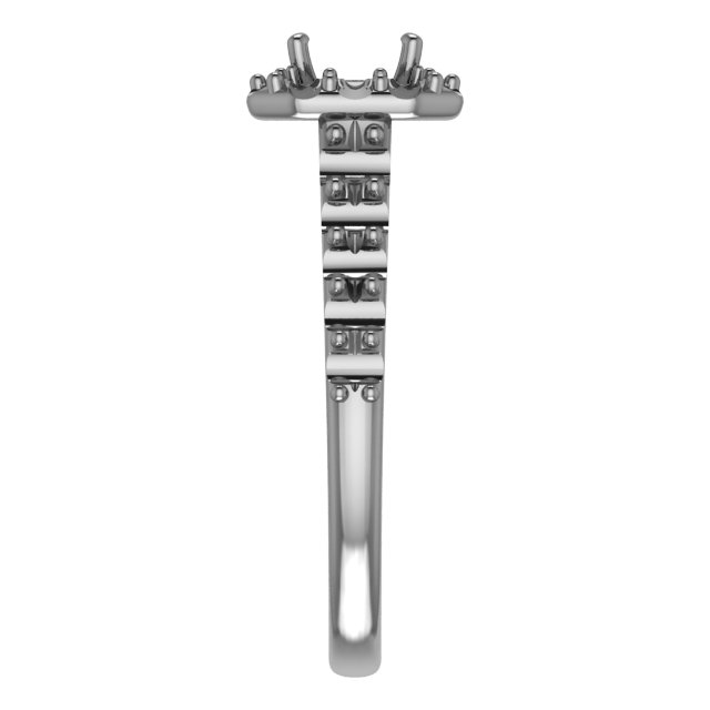 6.5 mm Square Engagement Ring Mounting view 4