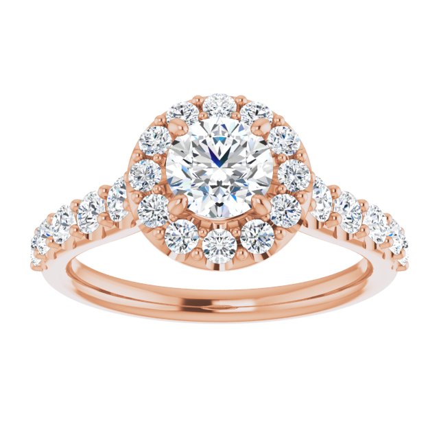 18 K Rose Gold Halo Engagement Ring - Image 3