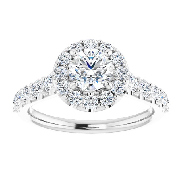 Platinum Halo Engagement Ring - Image 3