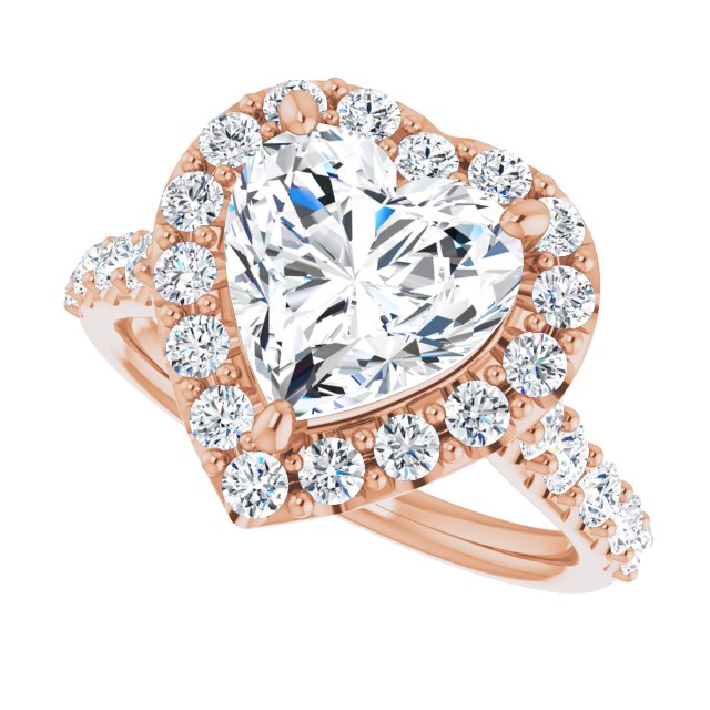 18 K Rose Gold Halo Engagement Ring - Image 5