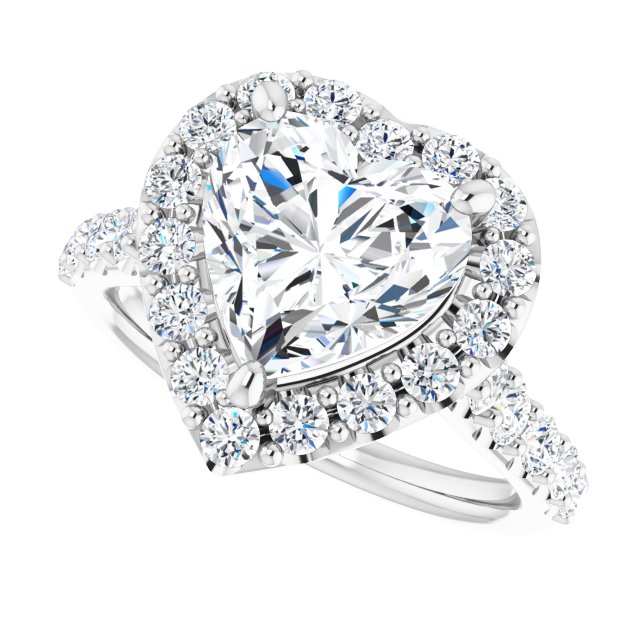Platinum Halo Engagement Ring - Image 5
