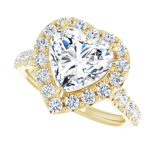 18 K Yellow Gold Halo Engagement Ring - Image 5