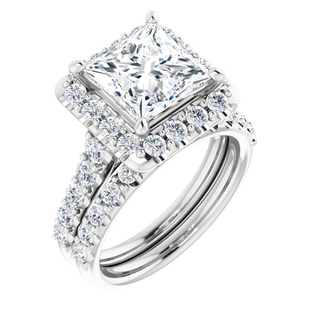Platinum Halo Engagement Ring