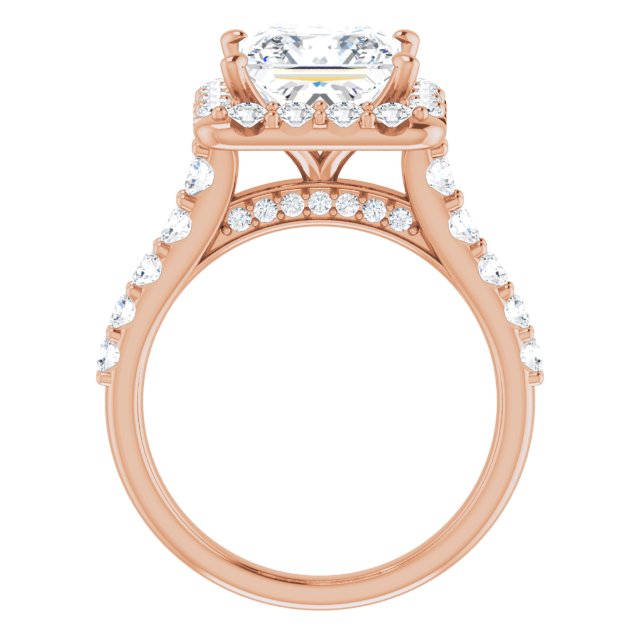 18 K Rose Gold Halo Engagement Ring - Image 2