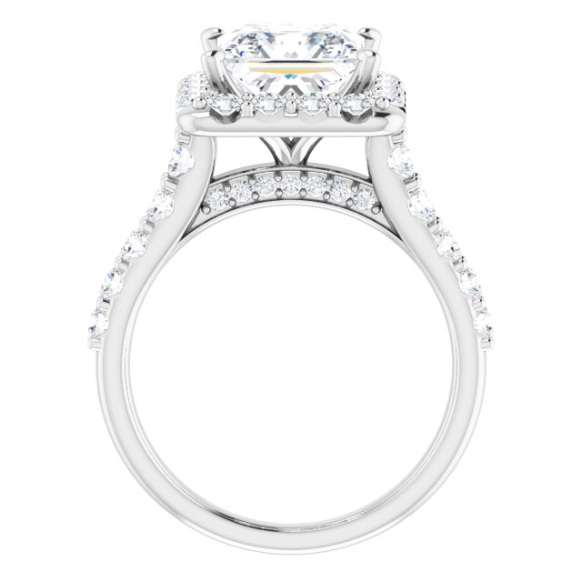 Platinum Halo Engagement Ring - Image 2