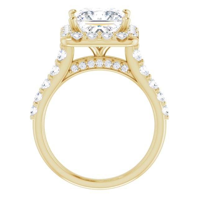 18 K Yellow Gold Halo Engagement Ring - Image 2