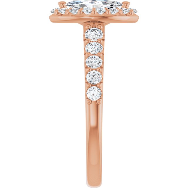 18 K Rose Gold Halo Engagement Ring - Image 4